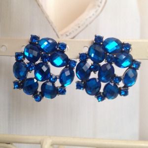 Royal blue crystal earrings