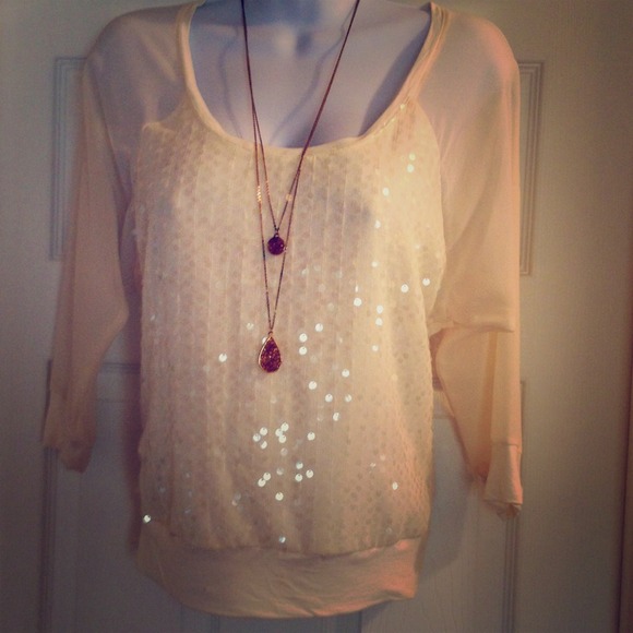 Express top. Sheer and sparkly! 😍💞