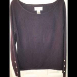 Bloomingdale's purple cashmere sweater.
