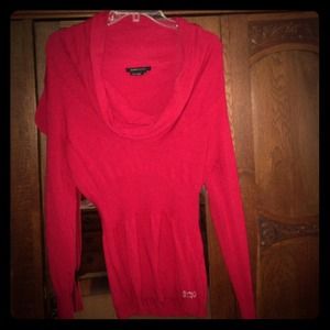 BCBG Red Cowl Neck Sweater Cashmere Wool