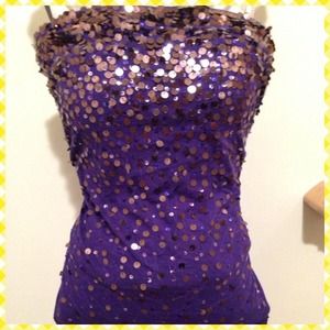 EXPRESS Purple Sequined Tube Top