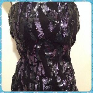 EXPRESS Black Sequined Tube Top