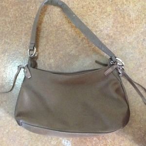 Small brown satin purse