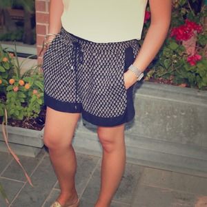 NWT Zara woman navy blue drawstring shorts size s