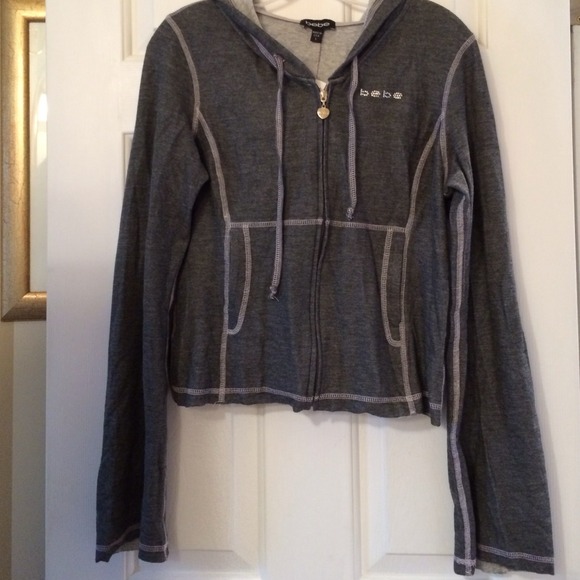 bebe grey hooded sweater