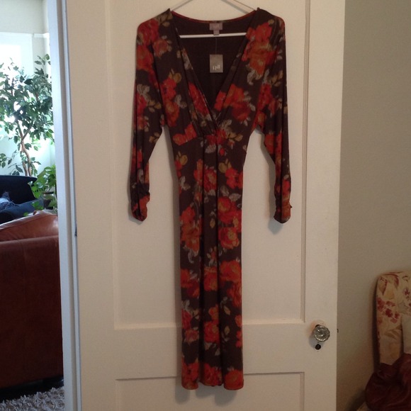 J. Jill Comfy Brown/Orange Dress