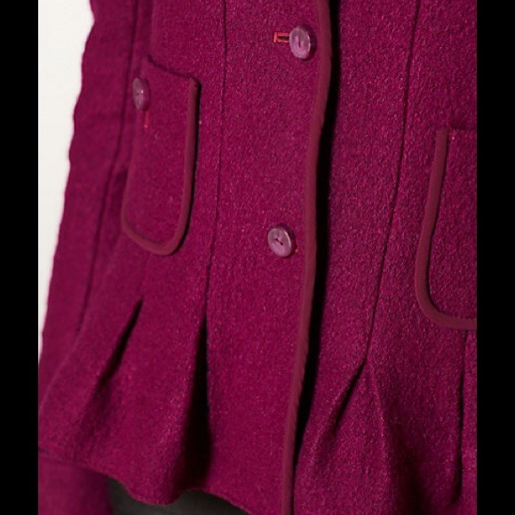 🍂🍂New Anthropologie Magenta peplum jacket S - Picture 4 of 4