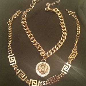 Lion head & Versace inspired necklace