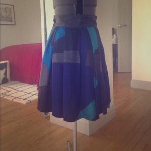 Flared silk Marc Jacobs skirt