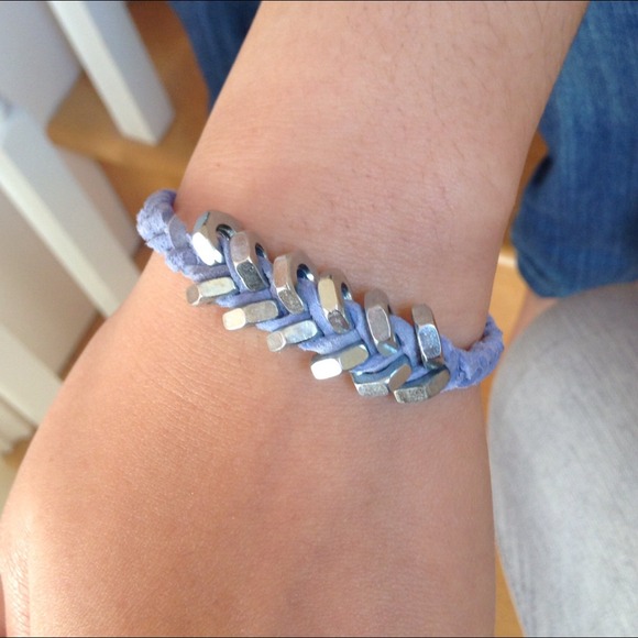 Lavender + Silver Hex Nut Bracelet - Picture 2 of 2