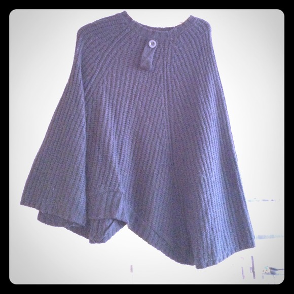 Black sweater poncho