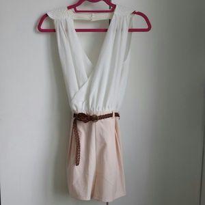 Pink & white romper