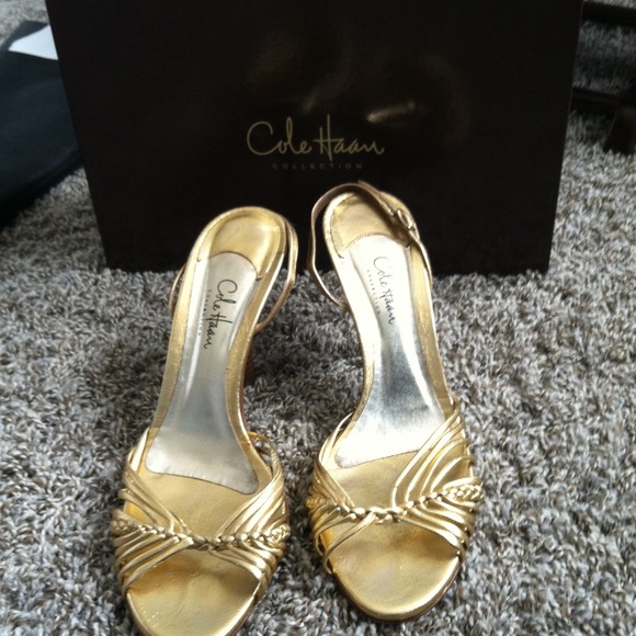Cole Haan Collection Evalina sandal gold kidskin