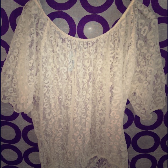 White cheetah print mesh top