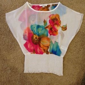 Colorful sheer top
