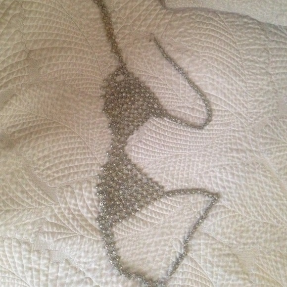 Chain mail bra cover for belly dancing.