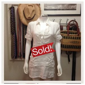 100% Linen Anne Fontaine Beach Cover Up or Blouse