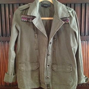 Surplus jacket with southwest ribbon detail