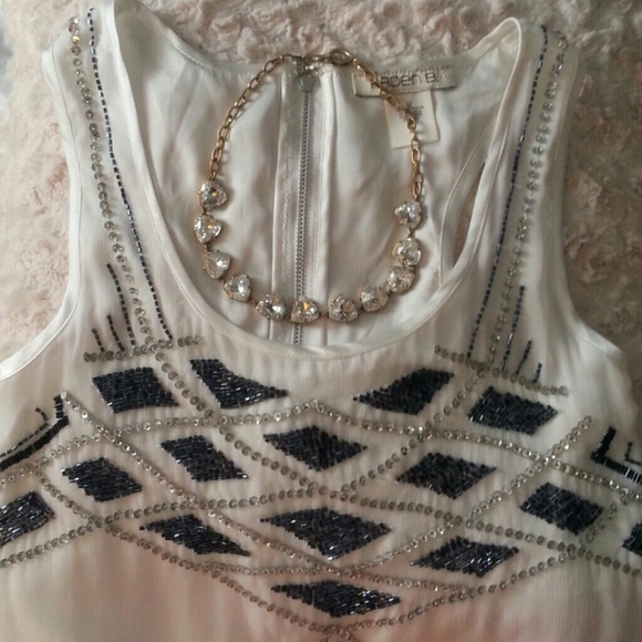Arden B Crystal and Beaded Sleeveless Top - Picture 2 of 3