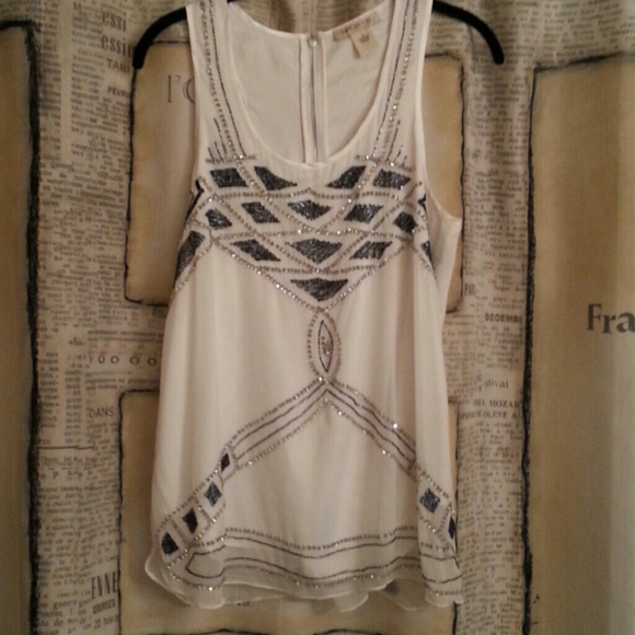 Arden B Crystal and Beaded Sleeveless Top - Picture 3 of 3