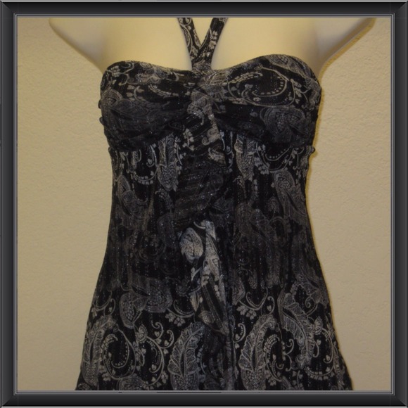 Express Black & white halter top - Like New - Picture 2 of 2