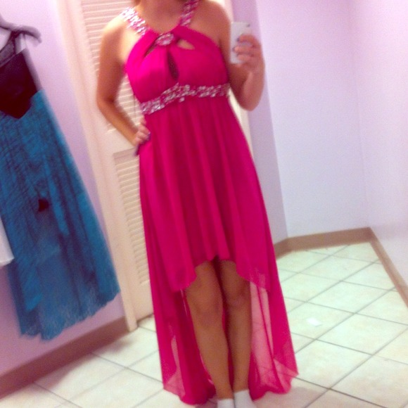 Hot pink prom dress