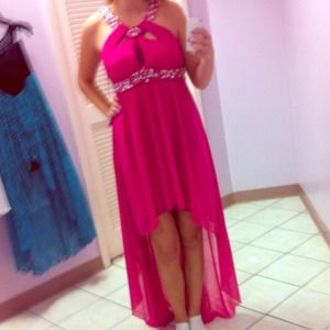 Hot pink prom dress