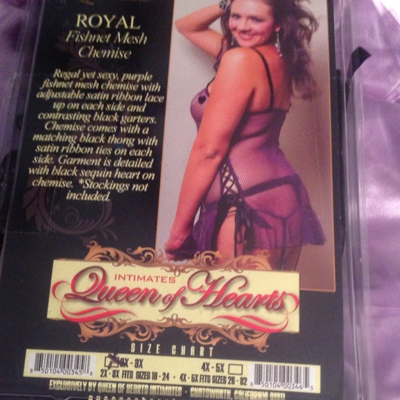 Queen of Hearts Plus size Fishnet Mesh Chemise - Picture 2 of 4