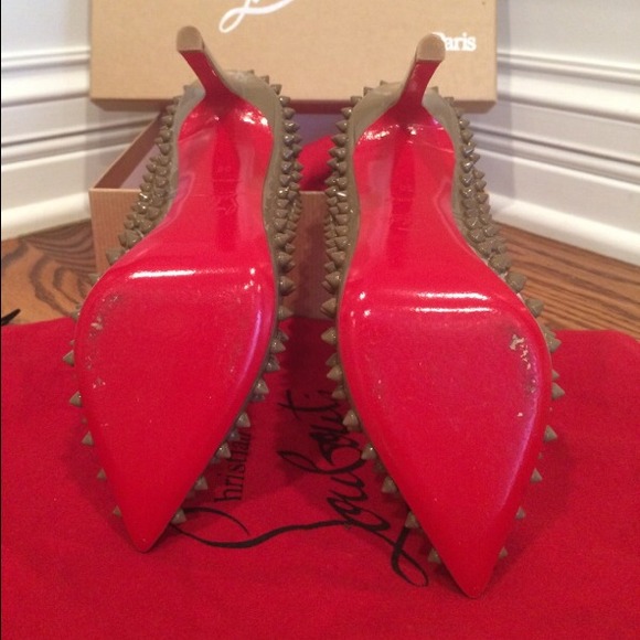 ‼️HP‼️Christian Louboutin Pigalle Spikes 120 grege - Picture 3 of 4