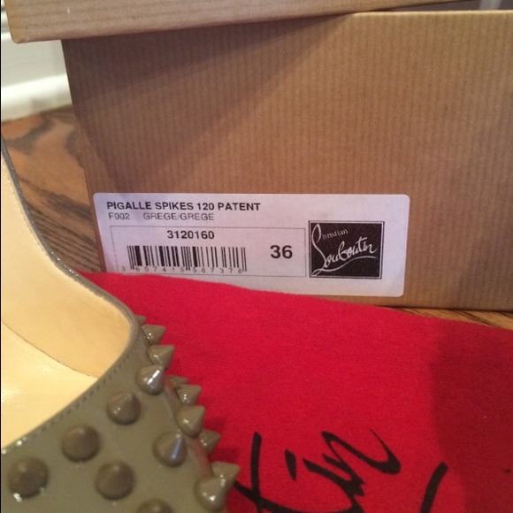 ‼️HP‼️Christian Louboutin Pigalle Spikes 120 grege - Picture 4 of 4