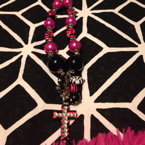Zebra cross necklace