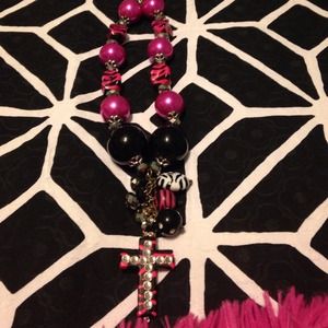 Zebra cross necklace