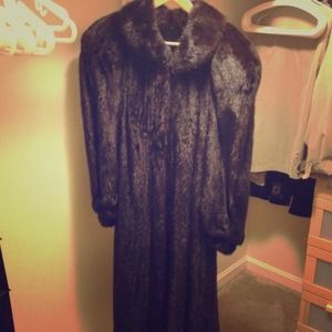 Valentino black full length mink coat