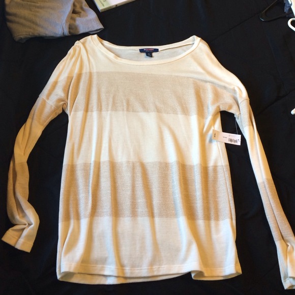 Cream striped long sleeve