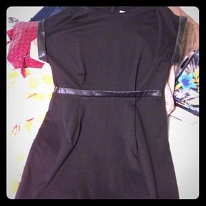 Danny & Nicole mini dress, leather, pleather edge!