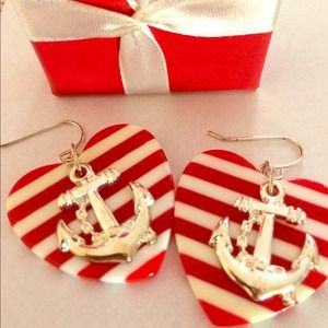 Red & White Nautical Earrings
