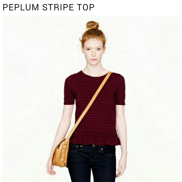 J crew striped peplum top