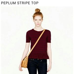 J crew striped peplum top