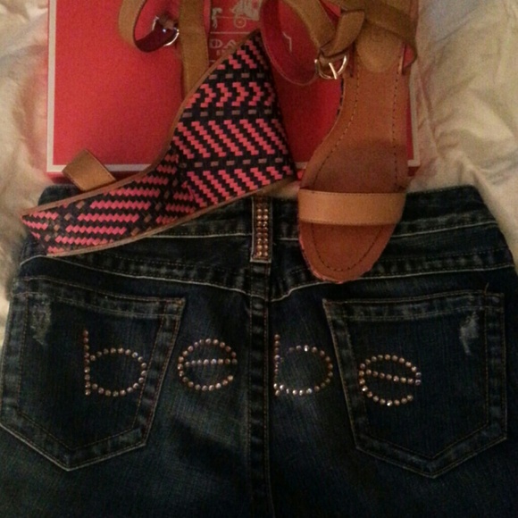 Original (and rare) Bebe Logo Crystal Jeans - Picture 1 of 4