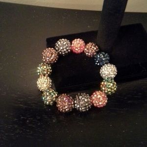 Multi colored beaded stretch bracelet