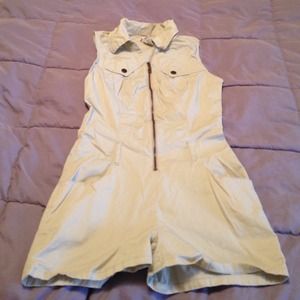 Tan romper And cream dress bundle!!👍😀💐
