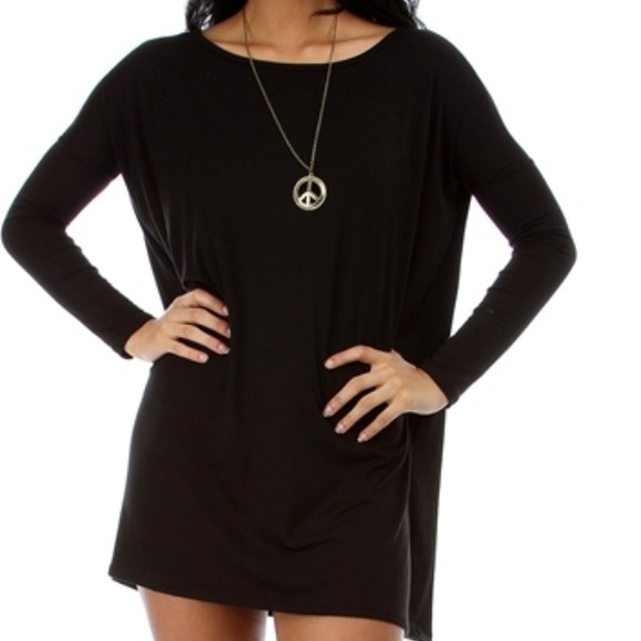 💛 A Beautiful Black Oversized Tunic  Dress NEW - Picture 2 of 4