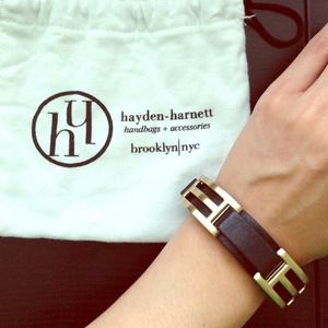 Hayden-Harnett Leather Wrist Band