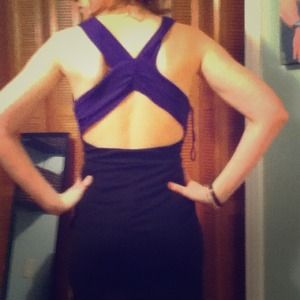 Dark purple and black pocketed dress REDUcEd