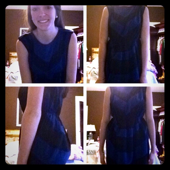 Blue/black chevron dress