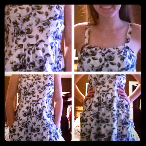 Navy and cream sundress