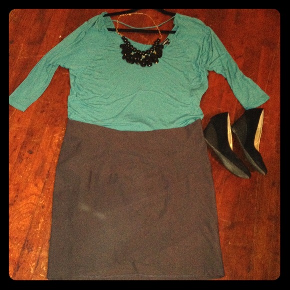 Charcoal Grey Pencil Skirt