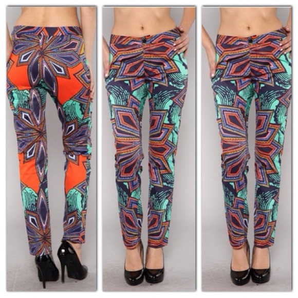 Tropical print pants