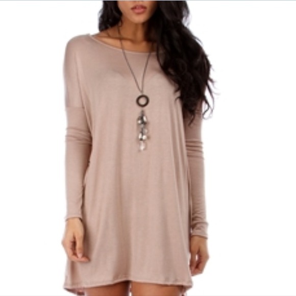 🎉HOST PICK🎉 Mocha Oversized Tunic Dress - Picture 2 of 4