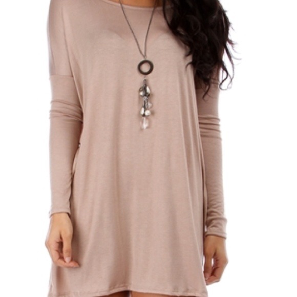 🎉HOST PICK🎉 Mocha Oversized Tunic Dress - Picture 4 of 4